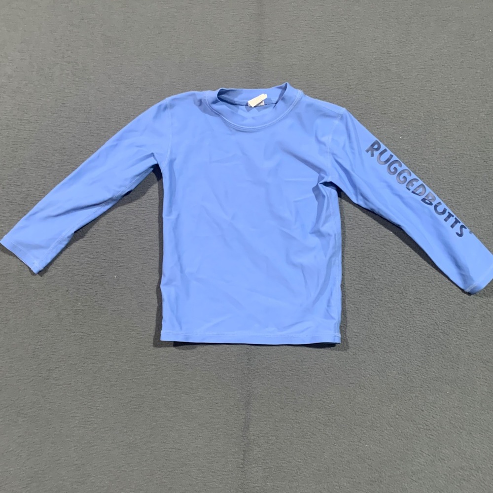 Rugged Butts Boys 3T Long Sleeve Rash Guard Swim Shirt Blue UPF‎ Sun Protection